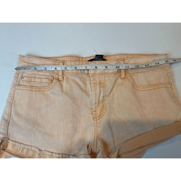 Forever 21 Womens Denim Jeans Shorts Roll Cuffed Hem Mid Rise Stretch Pink SZ 29 - Picture 3 of 9